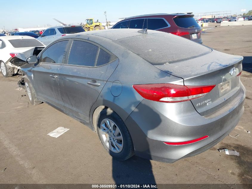 VIN KMHD74LF6HU113309 2017 HYUNDAI ELANTRA SE