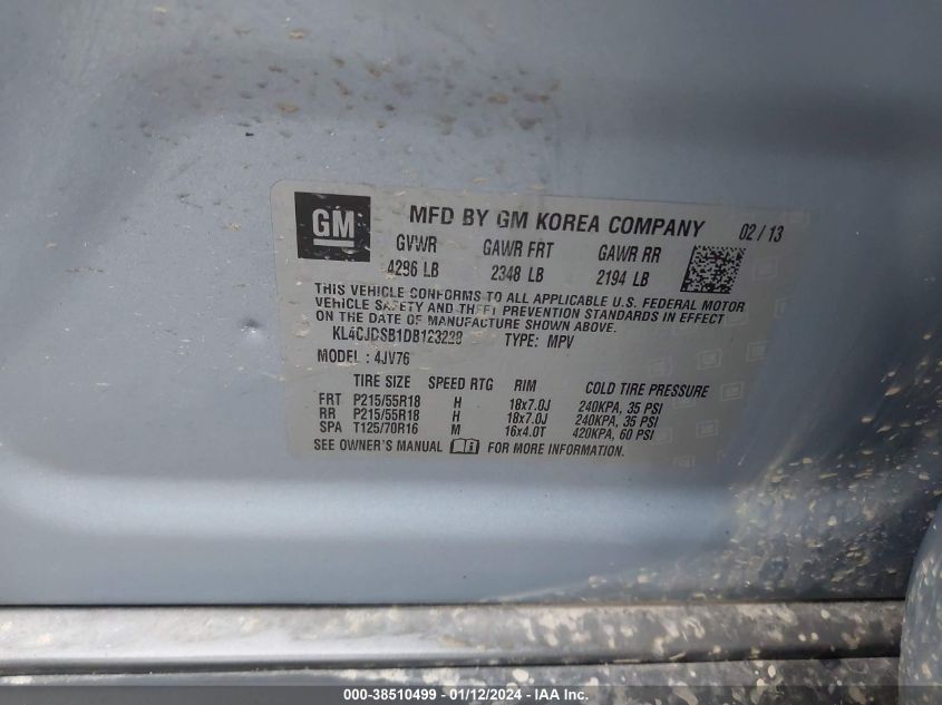 2013 BUICK ENCORE PREMIUM - KL4CJDSB1DB123228