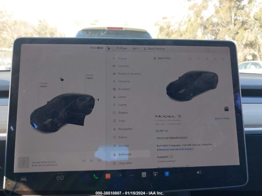 2021 TESLA MODEL 3 - 5YJ3E1EB5MF033307