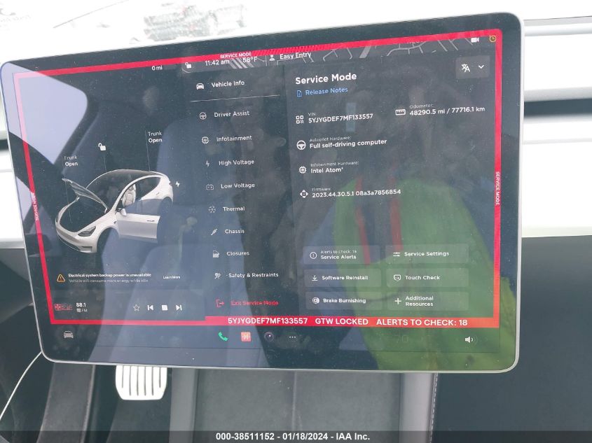 2021 TESLA MODEL Y PERFORMANCE DUAL MOTOR ALL-WHEEL DRIVE - 5YJYGDEF7MF133557