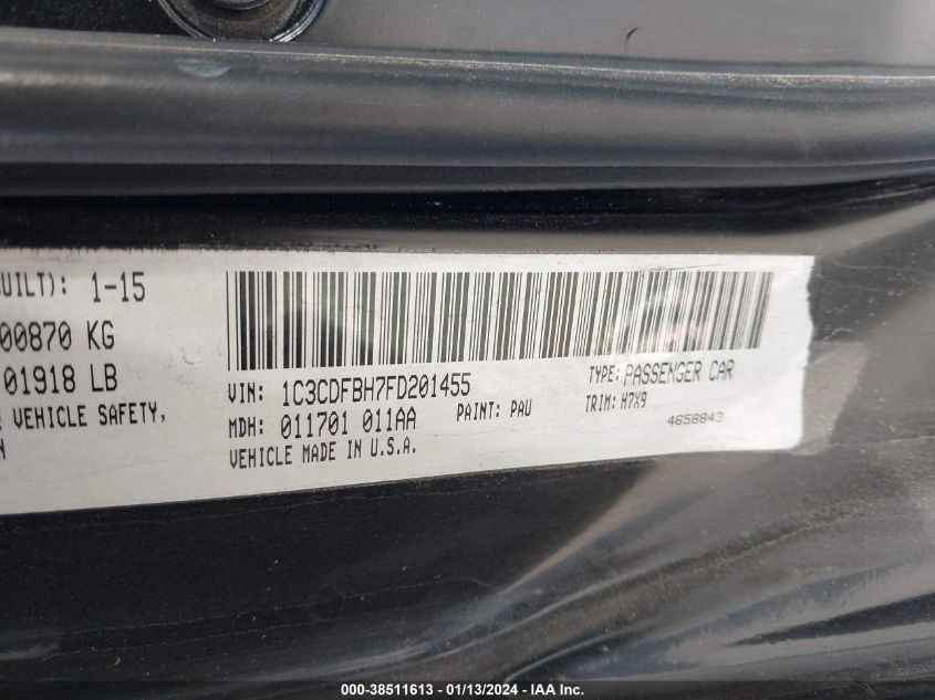 2013 DODGE DART SXT/RALLYE - 1C3CDFBA8DD156560