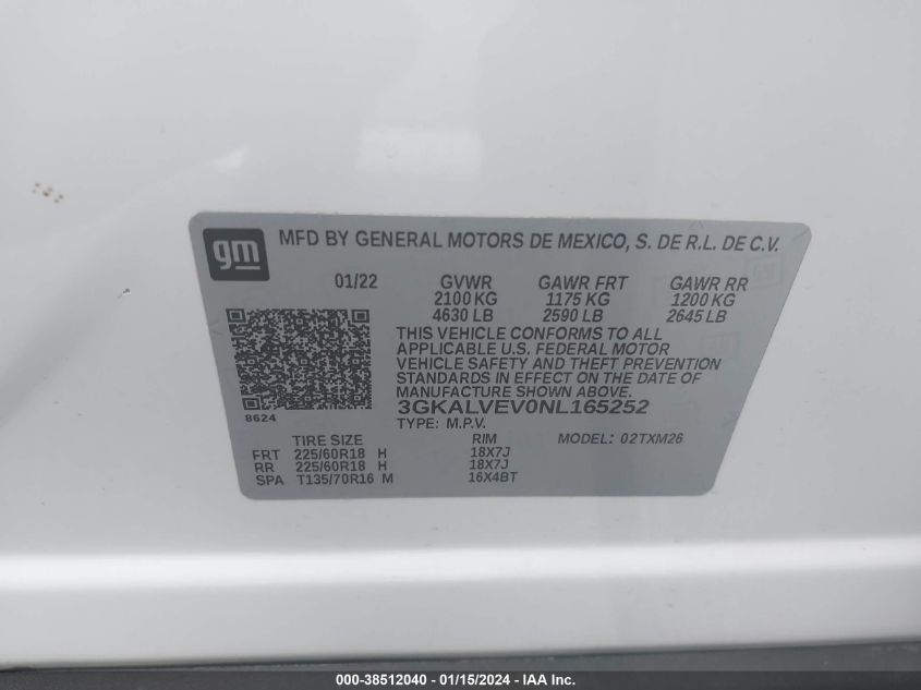 2022 GMC TERRAIN SLT - 3GKALVEV0NL165252