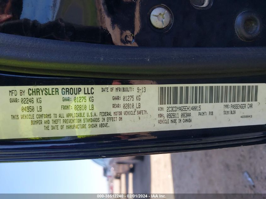 2014 DODGE CHALLENGER SXT - 2C3CDYAG5EH140015