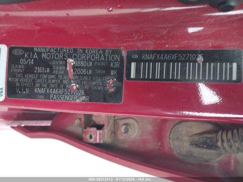 2015 KIA FORTE LX - KNAFX4A6XF5271026