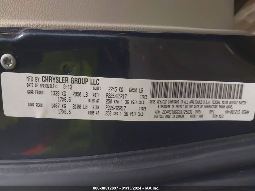 2014 CHRYSLER TOWN & COUNTRY TOURING - 2C4RC1BG6ER125631