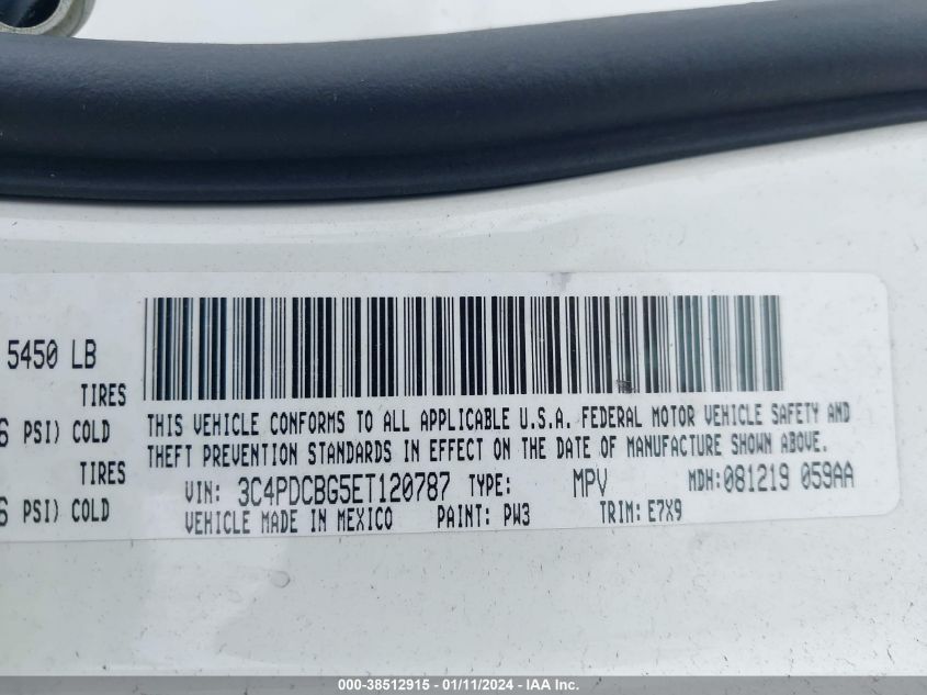 2014 DODGE JOURNEY SXT - 3C4PDCBG5ET120787