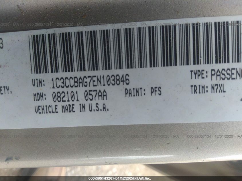 2014 CHRYSLER 200 LX 1C3CCBAG7EN103846