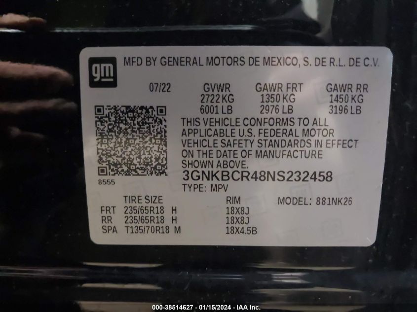 2022 CHEVROLET BLAZER 2LT - 3GNKBCR48NS232458
