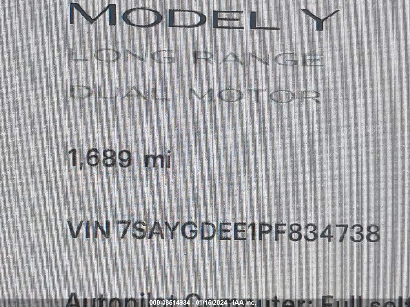 2023 TESLA MODEL Y - 7SAYGDEE1PF834738