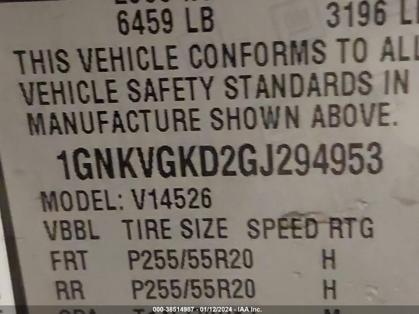 2016 CHEVROLET TRAVERSE LT - 1GNKVGKD2GJ294953
