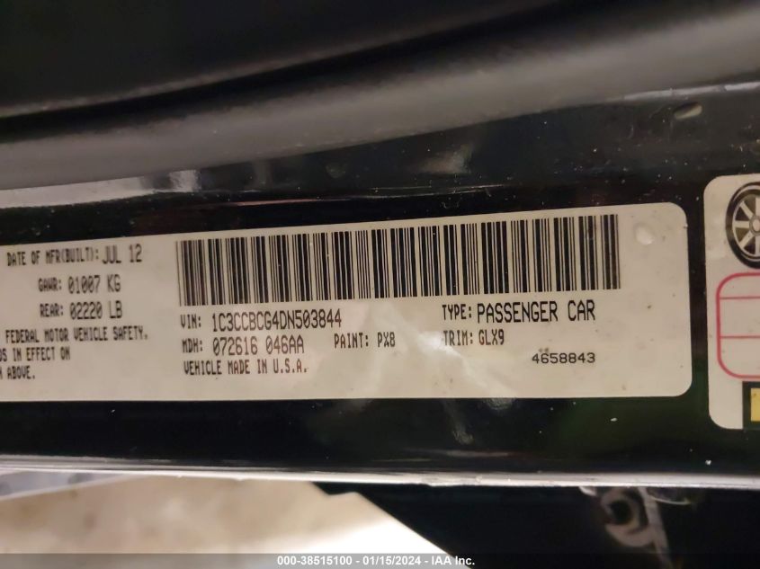 2013 CHRYSLER 200 LIMITED - 1C3CCBCG4DN503844