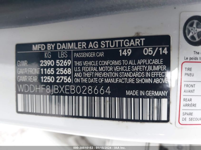 2014 MERCEDES-BENZ E 350 4MATIC - WDDHF8JBXEB028664