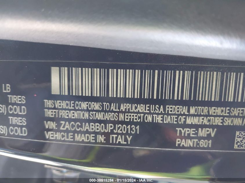 2018 JEEP RENEGADE LATITUDE - ZACCJABB0JPJ20131