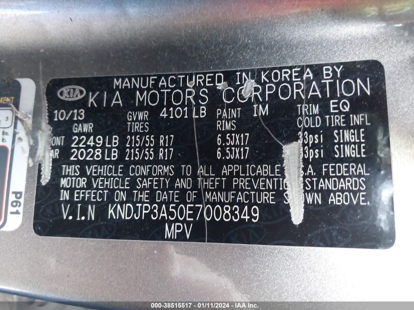 2014 KIA SOUL + - KNDJP3A50E7008349