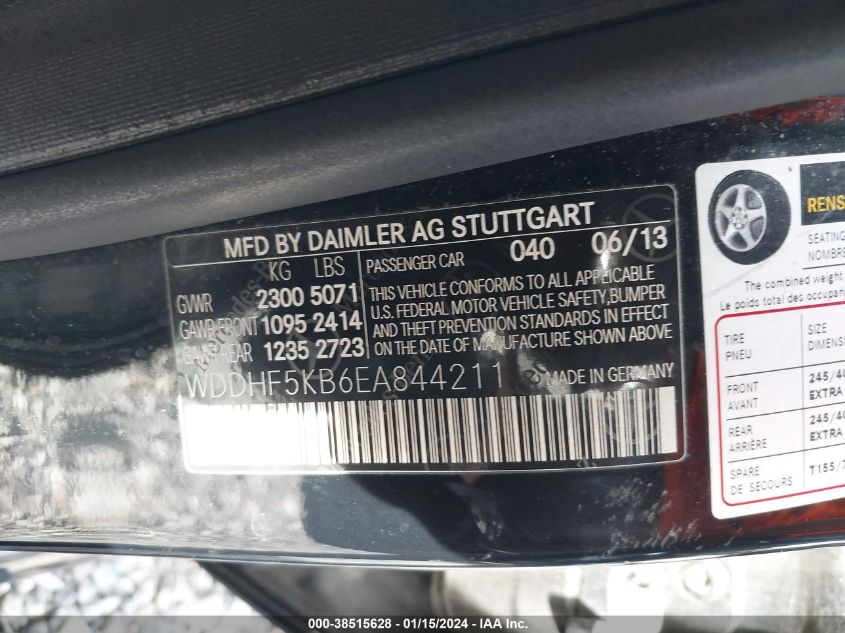 2014 MERCEDES-BENZ E 350 - WDDHF5KB6EA844211