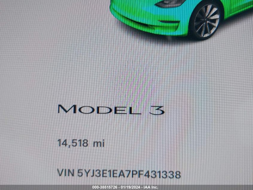 2023 TESLA MODEL 3 REAR-WHEEL DRIVE - 5YJ3E1EA7PF431338