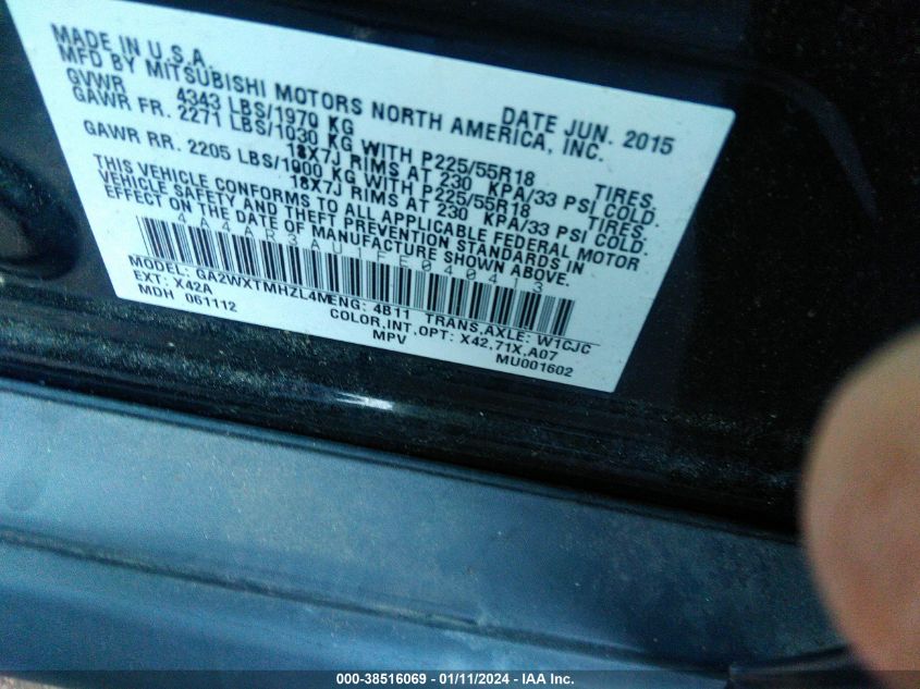 2015 MITSUBISHI OUTLANDER SPORT ES - 4A4AR3AU1FE040413