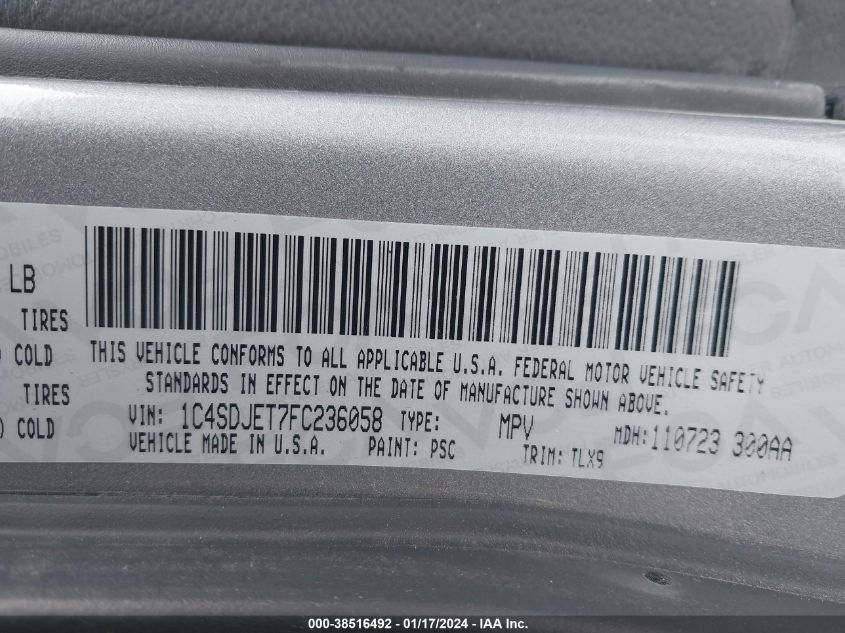 2015 DODGE DURANGO CITADEL - 1C4SDJET7FC236058