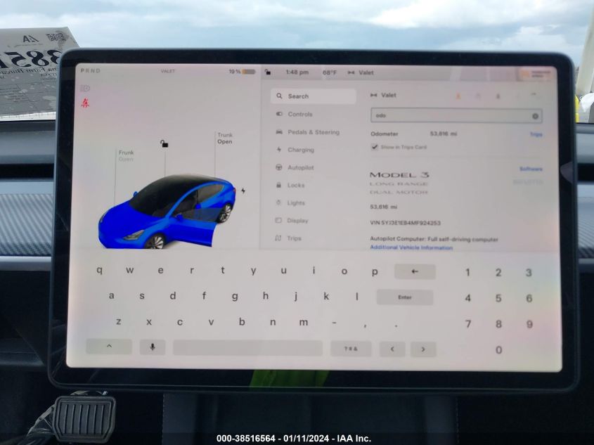 2021 TESLA MODEL 3 LONG RANGE DUAL MOTOR ALL-WHEEL DRIVE - 5YJ3E1EB4MF924253