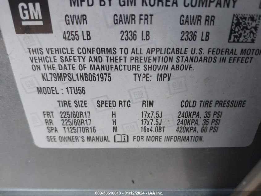 2022 CHEVROLET TRAILBLAZER LT - KL79MPSL1NB061975