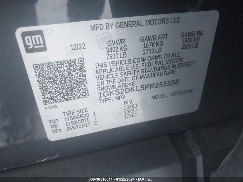 2023 GMC YUKON DENALI - 1GKS2DKL5PR251558