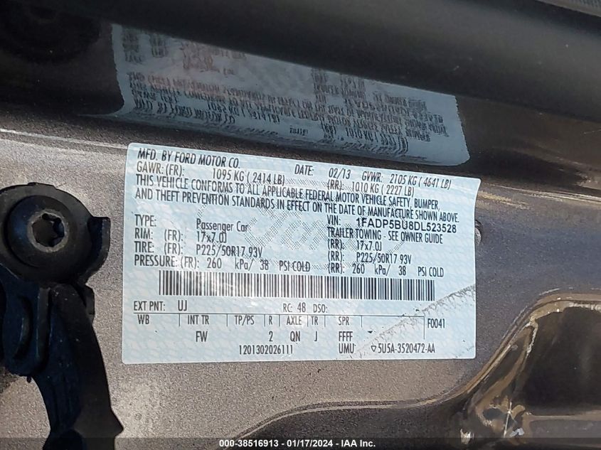 2013 FORD C-MAX HYBRID SEL - 1FADP5BU8DL523528