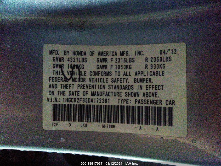 2013 HONDA ACCORD EX-L - 1HGCR2F85DA172361