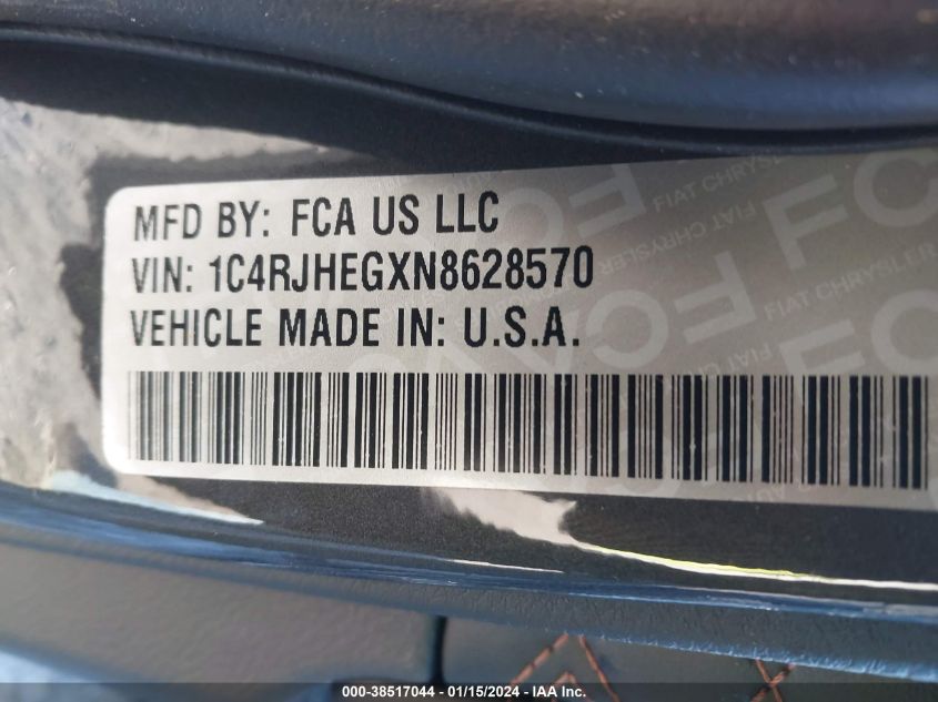 2022 JEEP GRAND CHEROKEE SUMMIT - 1C4RJHEGXN8628570