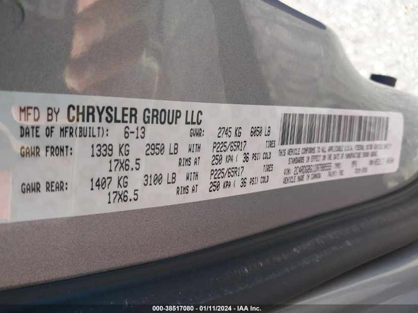 2013 DODGE GRAND CARAVAN SE - 2C4RDGBG1DR788555