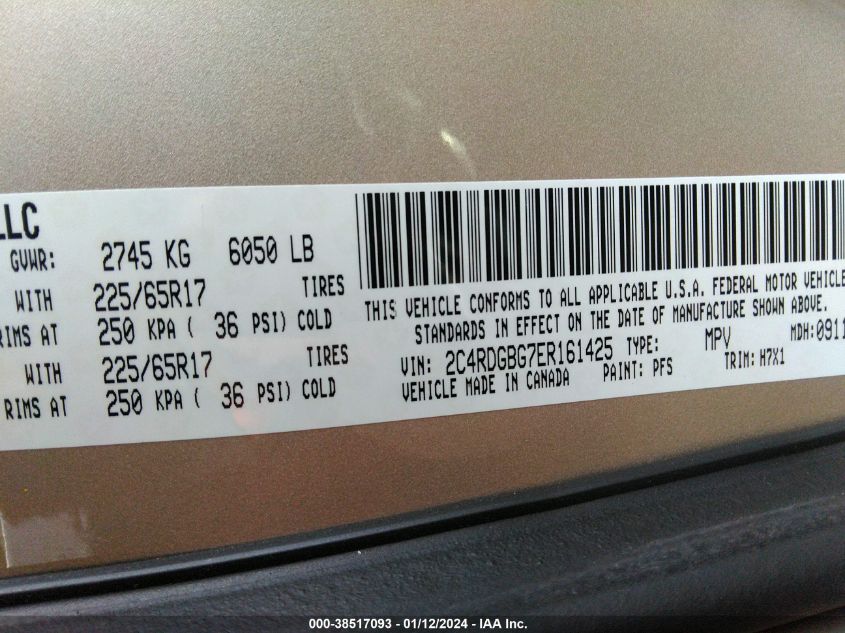 2014 DODGE GRAND CARAVAN SE - 2C4RDGBG7ER156142