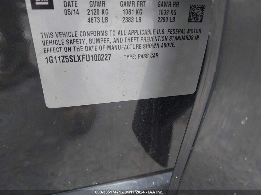 2015 CHEVROLET IMPALA LS - 1G11Z5SLXFU100227