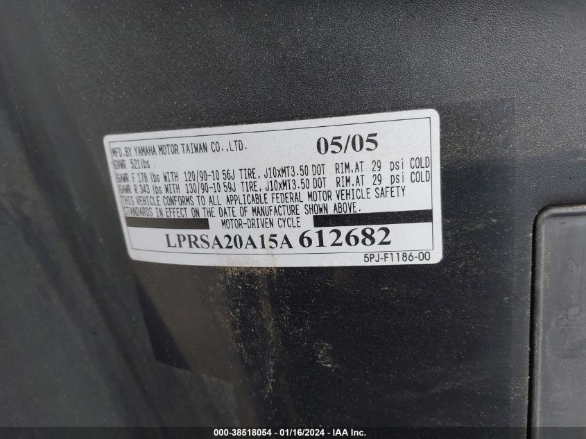2005 YAMAHA YW50 AP ZUMA - LPRSA20A15A612682