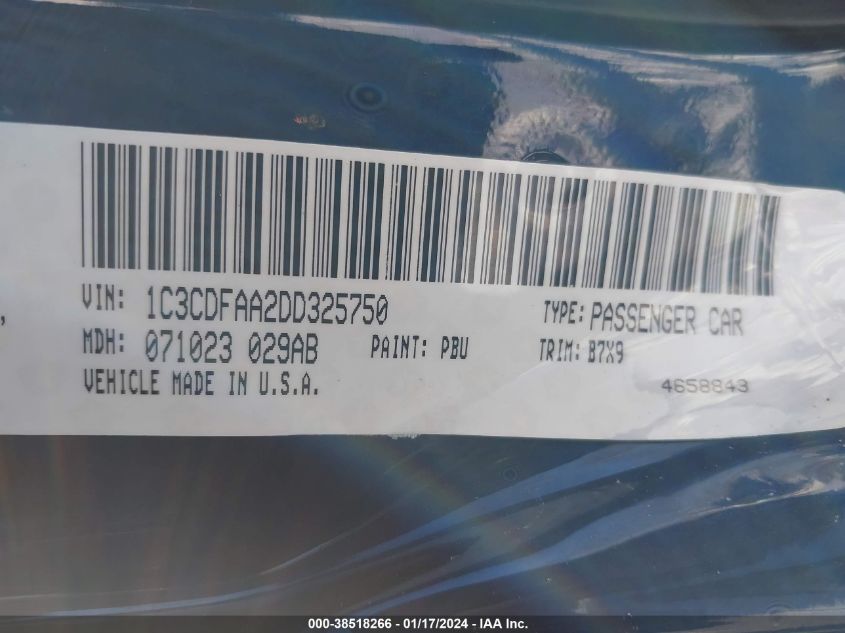 2013 DODGE DART SE/AERO - 1C3CDFAA2DD325750