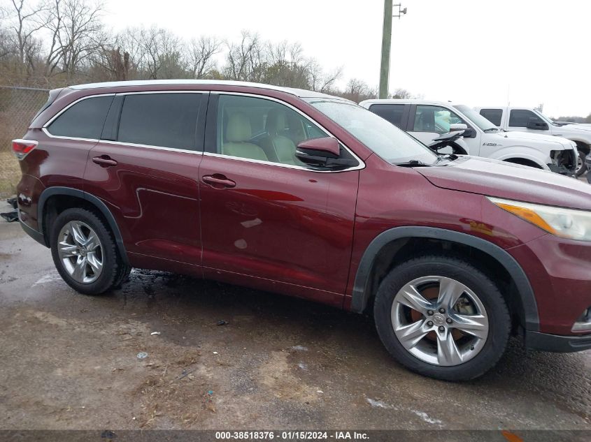 2014 TOYOTA HIGHLANDER LIMITED/LTD PLATNUM - 5TDYKRFH3ES021766