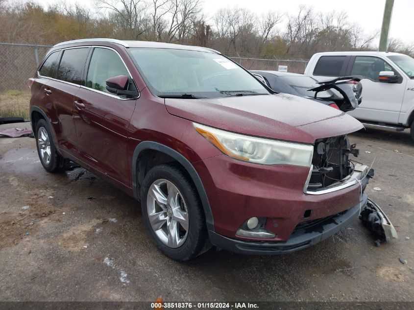 2014 TOYOTA HIGHLANDER LIMITED/LTD PLATNUM - 5TDYKRFH3ES021766