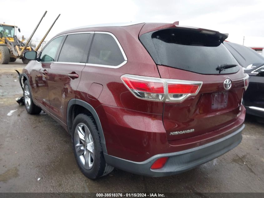 2014 TOYOTA HIGHLANDER LIMITED/LTD PLATNUM - 5TDYKRFH3ES021766