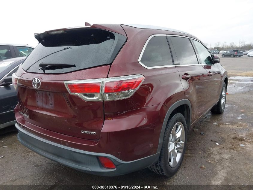 2014 TOYOTA HIGHLANDER LIMITED/LTD PLATNUM - 5TDYKRFH3ES021766