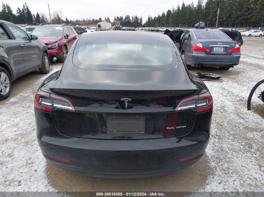 2022 TESLA MODEL 3 LONG RANGE DUAL MOTOR ALL-WHEEL DRIVE - 5YJ3E1EB6NF109909