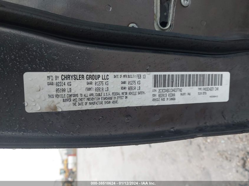 2013 DODGE CHARGER SE - 2C3CDXBG1DH637702