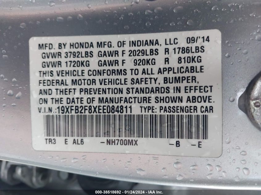 2014 HONDA CIVIC EX - 19XFB2F8XEE084811