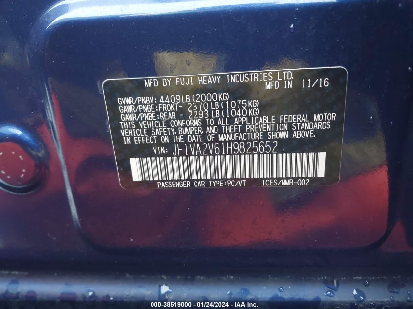 2017 SUBARU WRX STI - JF1VA2V61H9825652