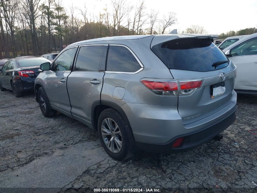 2015 TOYOTA HIGHLANDER XLE - 5TDKKRFH6FS106771