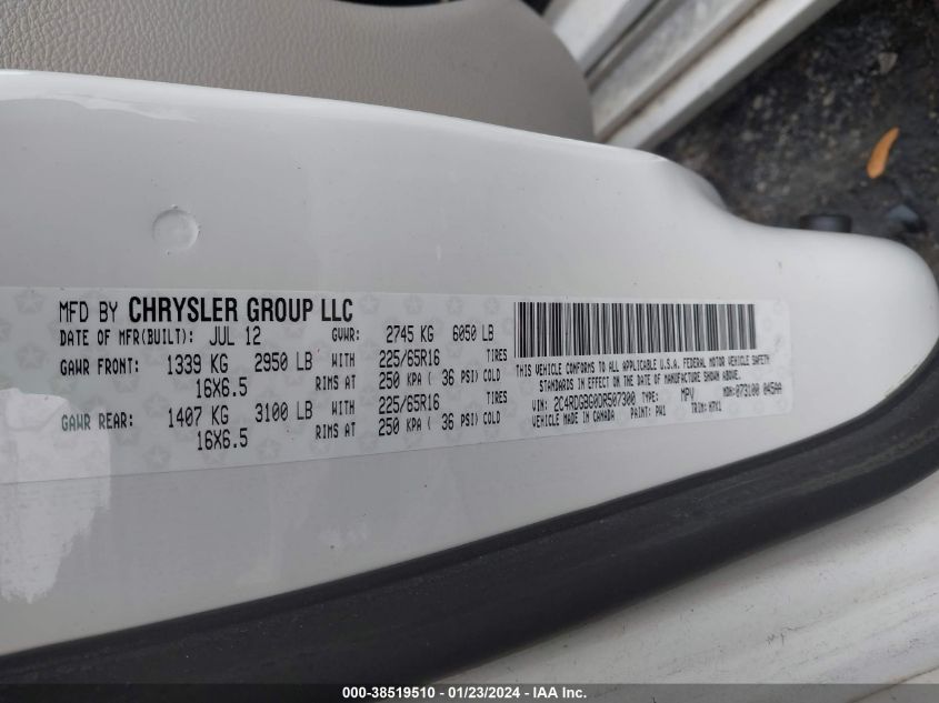 2013 DODGE GRAND CARAVAN SE - 2C4RDGBG0DR507300