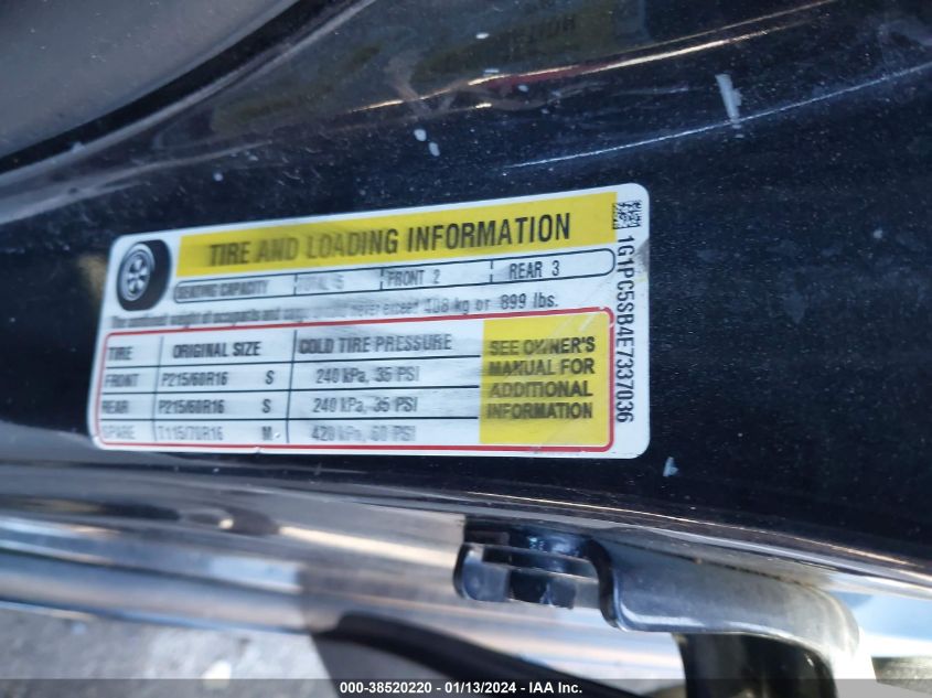 2014 CHEVROLET CRUZE 1LT AUTO - 1G1PC5SB4E7337036