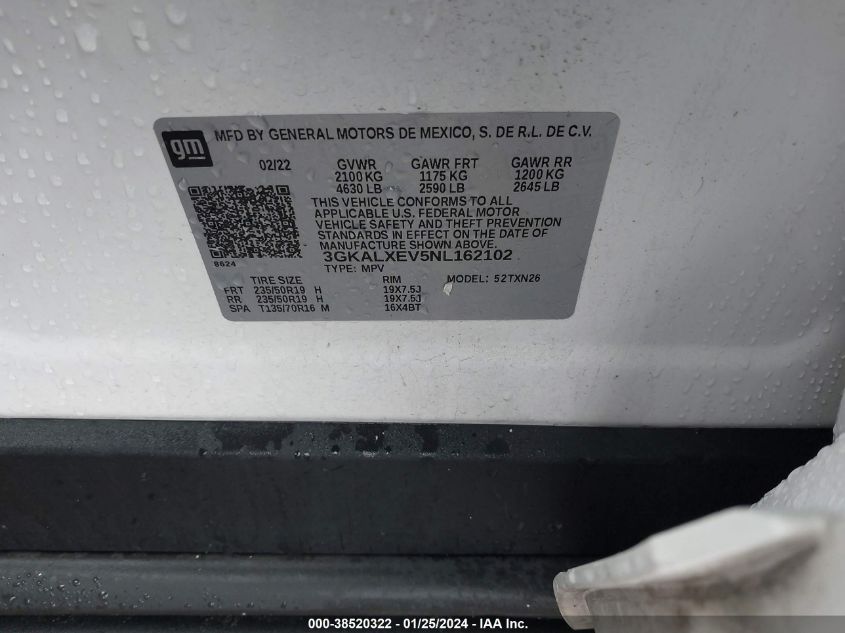 2022 GMC TERRAIN DENALI - 3GKALXEV5NL162102