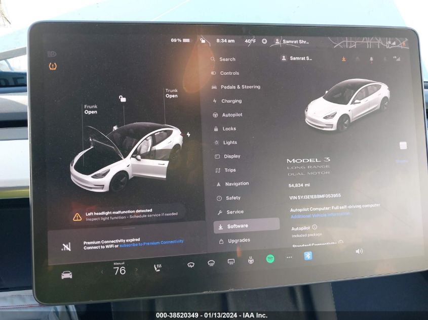 2021 TESLA MODEL 3 LONG RANGE DUAL MOTOR ALL-WHEEL DRIVE - 5YJ3E1EB8MF053955