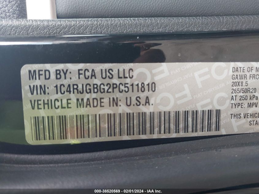 2023 JEEP GRAND CHEROKEE LIMITED 4X2 - 1C4RJGBG2PC511810