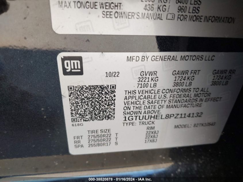 2023 GMC SIERRA 1500 4WD  SHORT BOX DENALI ULTIMATE - 1GTUUHEL8PZ114132