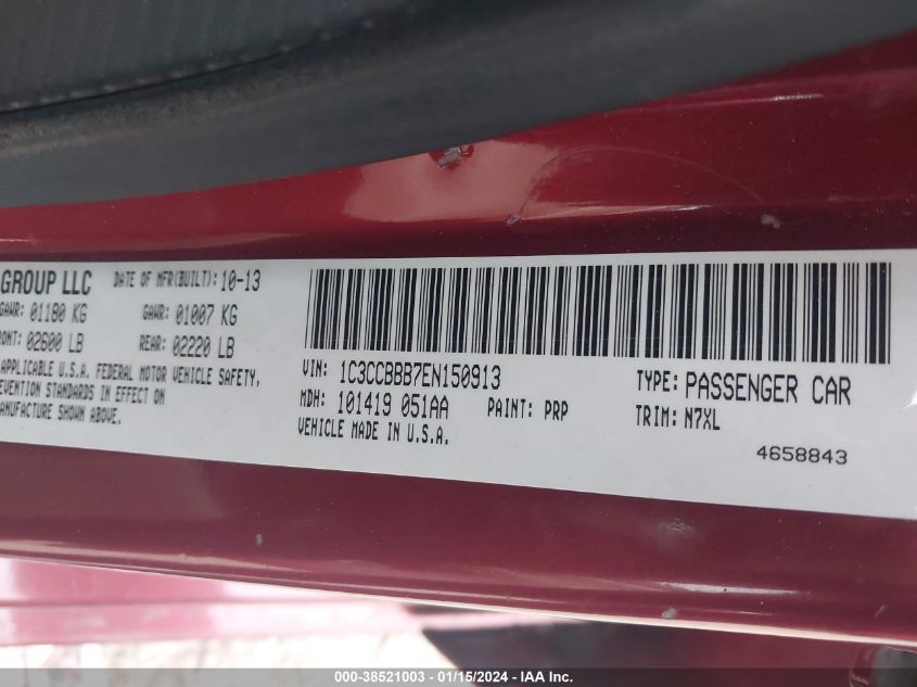 2014 CHRYSLER 200 TOURING - 1C3CCBBB7EN150913
