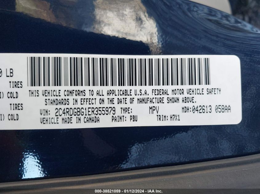 2014 DODGE GRAND CARAVAN SE - 2C4RDGBG1ER355979